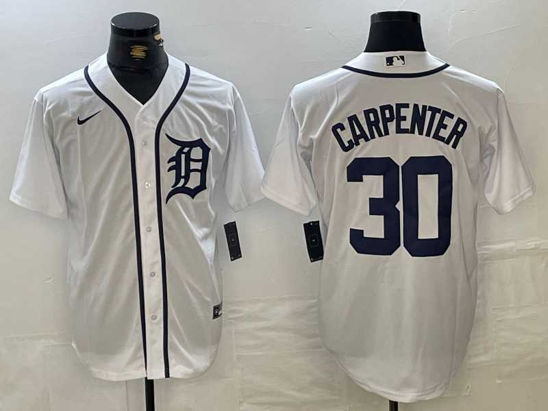 Men%27s Detroit Tigers #30 Kerry Carpenter White Cool Base Stitched Jersey->detroit tigers->MLB Jersey